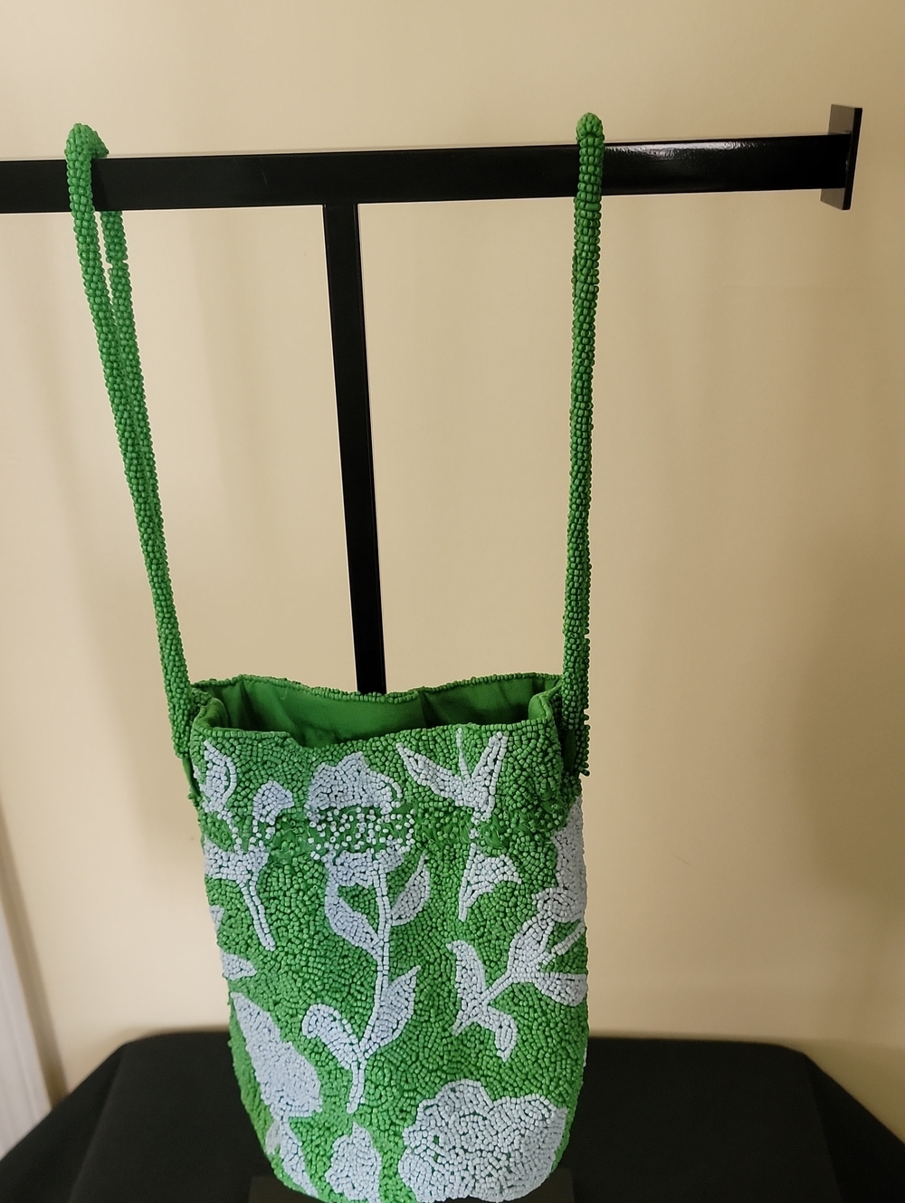 Kate Spade Green Floral Beaded Bag